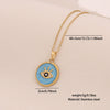 Wholesale Personality Geometric Stainless Steel Dripping Oil Eye Pendant Necklace With O Word Chain