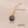 Wholesale Personality Geometric Stainless Steel Dripping Oil Eye Pendant Necklace With O Word Chain