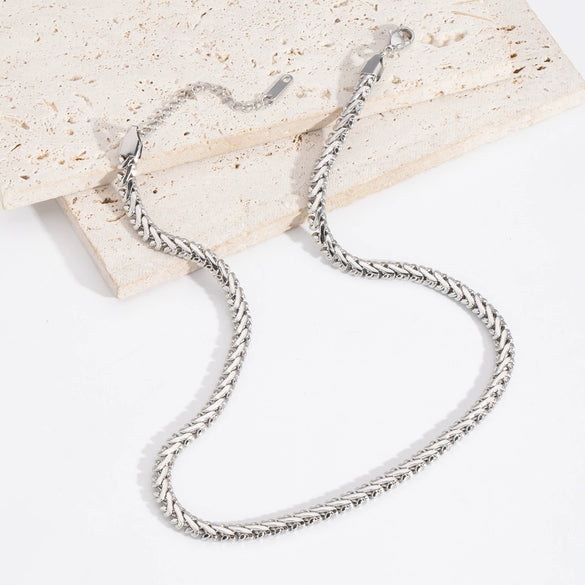 Wholesale Personality Snake Bone Chain Bracelet And Necklace Set Stainless Steel Jewelry With Snake Pattern Pvd Furnace Vacuum Real Gold Plating