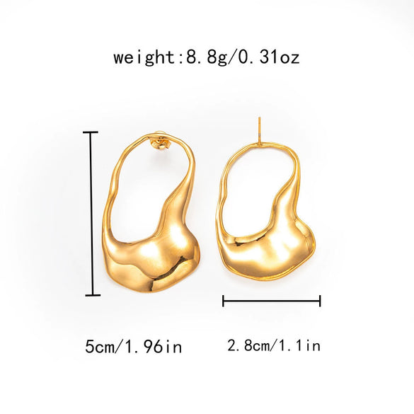 Wholesale Personality Stainless Steel Geometric Tassel Earrings For Women With Electroplating Design