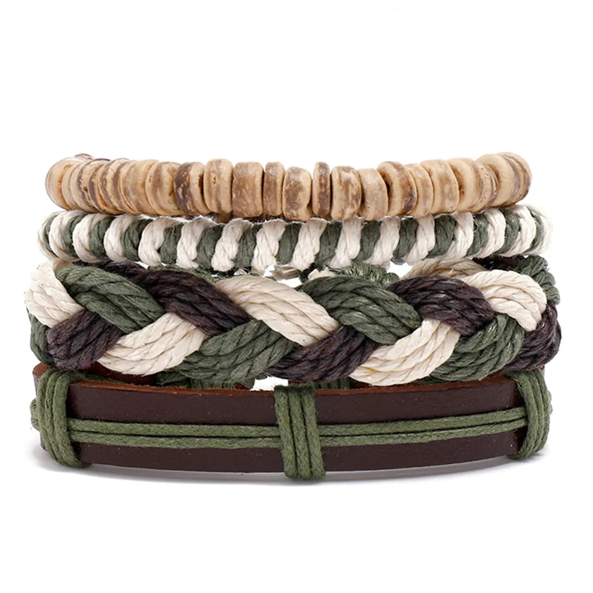 Wholesale Personality Woven Multilayer Hemp Rope Bracelet Bracelet Simple Diy 4-piece Leather Bracelet