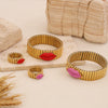 Wholesale Personalized Electroplated Stainless Steel Lip Bracelet And Ring Set