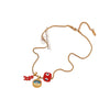 Wholesale Personalized Eye And Small Pepper Coral Copper Pendant Necklace