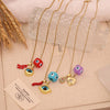 Wholesale Personalized Eye And Small Pepper Coral Copper Pendant Necklace