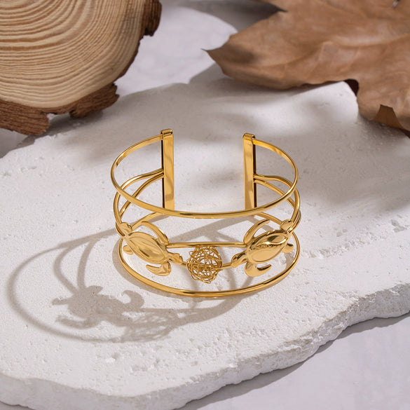 Wholesale Personalized Turtle And Seaweed Stainless Steel Electroplated Bracelets Hand Jewelry Accessories
