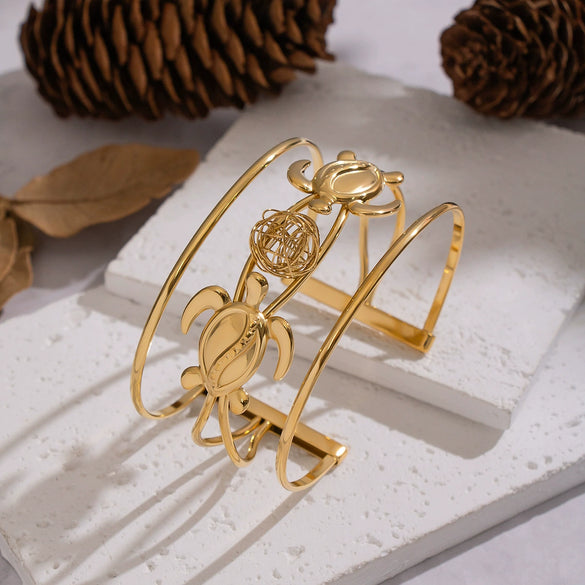 Wholesale Personalized Turtle And Seaweed Stainless Steel Electroplated Bracelets Hand Jewelry Accessories