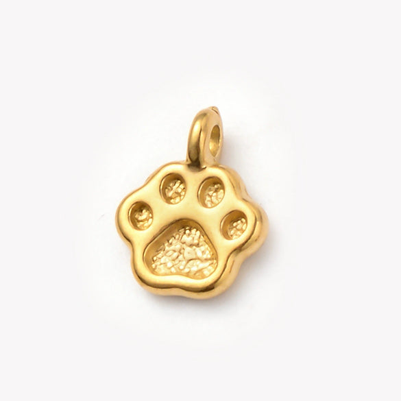 Wholesale Pet Accessories Stainless Steel Cute Cartoon Pet Paw Dog Bone Mini Pendant Necklace With Electroplating