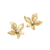Wholesale Petal Pearl Stainless Steel Earrings With Flower Texture And Electroplating Light Luxury Exaggerated Style For Women