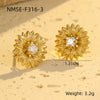 Wholesale Petal Pearl Stainless Steel Earrings With Flower Texture And Electroplating Light Luxury Exaggerated Style For Women