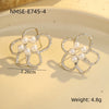 Wholesale Petal Pearl Stainless Steel Earrings With Flower Texture And Electroplating Light Luxury Exaggerated Style For Women