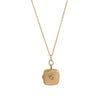 Wholesale Photo Album Photo Frame Necklace Copper Geometric Mixed Gemstone Setting Diamond Maillard Style For Women