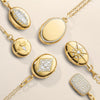 Wholesale Photo Album Photo Frame Necklace Copper Geometric Mixed Gemstone Setting Diamond Maillard Style For Women