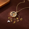 Wholesale Photo Box Pendant Retro Style Geometric Copper Titanium Steel Electroplating O Word Chain Unisex
