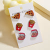 Wholesale 3 Piece Set Creative Bee Earrings With Cute Bee Fruit Chicken Acrylic Pendant For Women