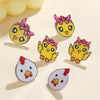 Wholesale 3 Piece Set Creative Bee Earrings With Cute Bee Fruit Chicken Acrylic Pendant For Women