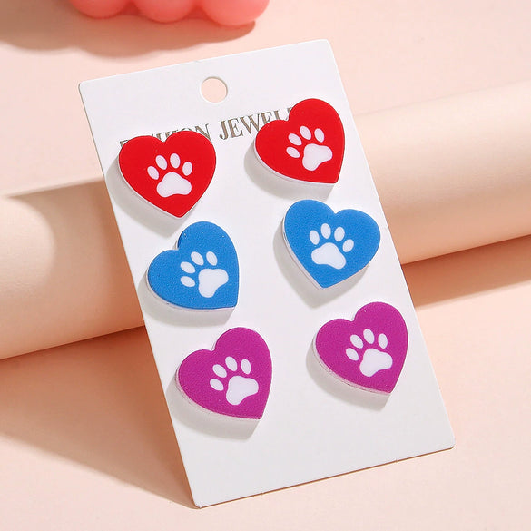 Wholesale 3 Piece Set Creative Bee Earrings With Cute Bee Fruit Chicken Acrylic Pendant For Women