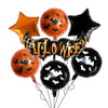 Wholesale 7 Piece Set Halloween Bat Balloons Aluminum Film Cartoon Animal Alien Shaped Party Decoration With Bat Wings Arrangement