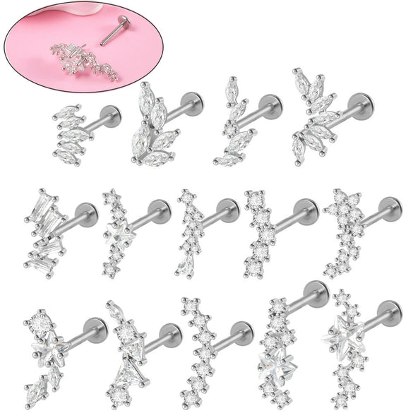 Wholesale Piercing Ear Studs Stainless Steel Insects Pattern Electroplated