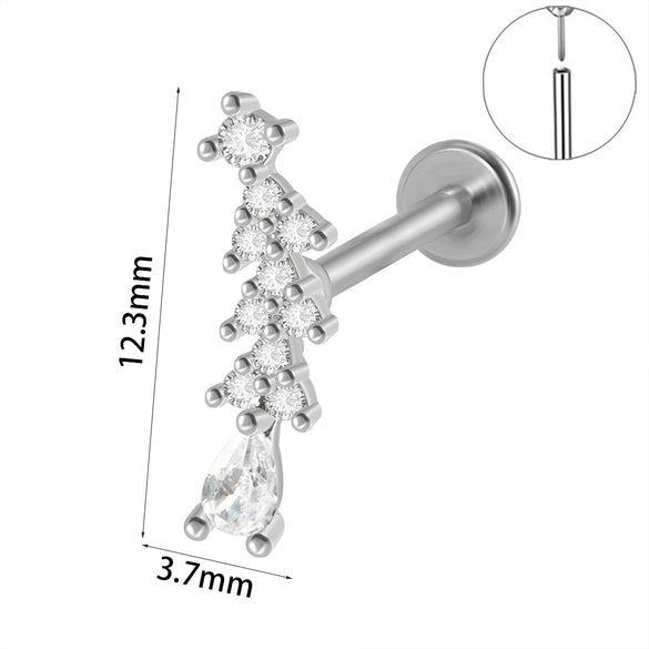 Wholesale Piercing Ear Studs Stainless Steel Insects Pattern Electroplated