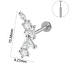 Wholesale Piercing Ear Studs Stainless Steel Insects Pattern Electroplated