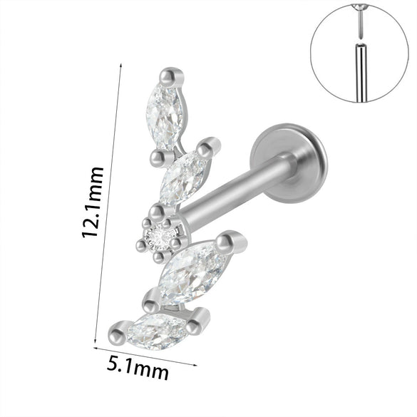 Wholesale Piercing Ear Studs Stainless Steel Insects Pattern Electroplated