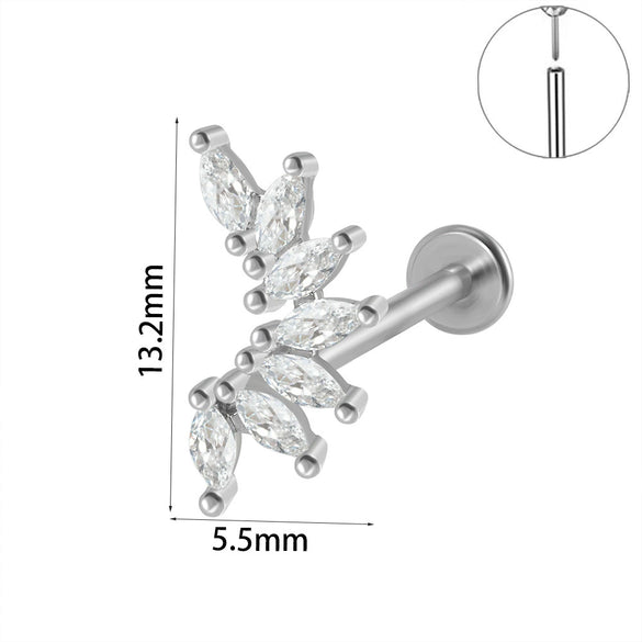 Wholesale Piercing Ear Studs Stainless Steel Insects Pattern Electroplated