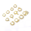 Wholesale Piercing Earrings Copper Inlaid Zircon Rivet Irregular Geometric Electroplating
