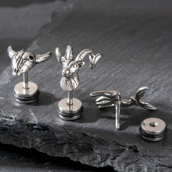 Wholesale Piercing Earrings Stainless Steel Casting Animal Punk Style Zodiac Design