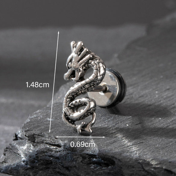 Wholesale Piercing Earrings Stainless Steel Casting Animal Punk Style Zodiac Design