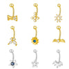 Wholesale Piercing Jewelry Copper Inlaid Zircon Butterfly Flower Star Style For Women