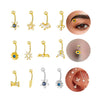 Wholesale Piercing Jewelry Copper Inlaid Zircon Butterfly Flower Star Style For Women