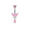 Wholesale Piercing Jewelry Navel Ring Stainless Steel Heartshaped Geometric Electroplating Unisex