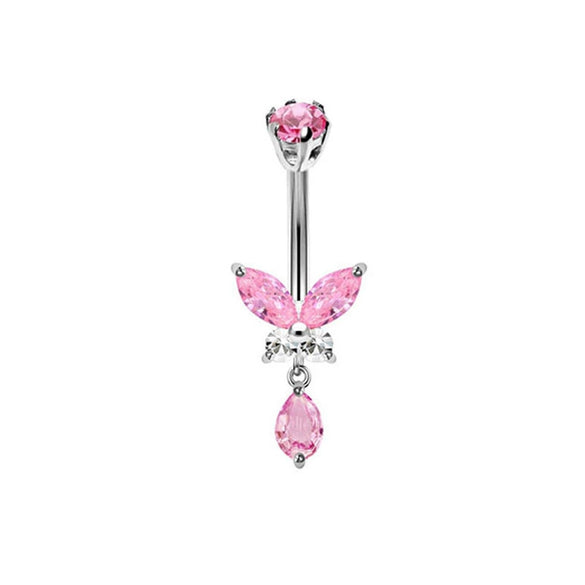 Wholesale Piercing Jewelry Navel Ring Stainless Steel Heartshaped Geometric Electroplating Unisex