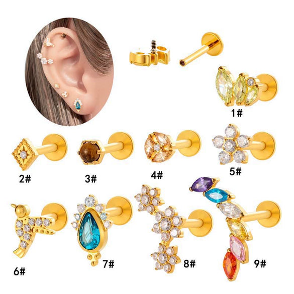 Wholesale Piercing Jewelry Titanium Alloy Heart Shape Electroplating For Women