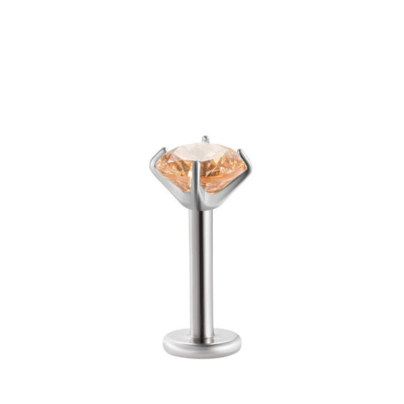 Wholesale Piercing Jewelry Titanium Alloy Inlaid With Colorful Zircon Geometric Style Electroplated