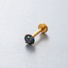 Wholesale Piercing Jewelry Titanium Alloy Inlaid With Colorful Zircon Geometric Style Electroplated