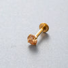 Wholesale Piercing Jewelry Titanium Alloy Inlaid With Colorful Zircon Geometric Style Electroplated