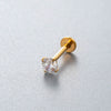 Wholesale Piercing Jewelry Titanium Alloy Inlaid With Colorful Zircon Geometric Style Electroplated