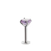Wholesale Piercing Jewelry Titanium Alloy Inlaid With Colorful Zircon Geometric Style Electroplated