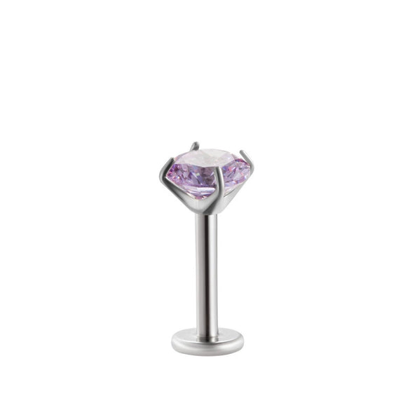 Wholesale Piercing Jewelry Titanium Alloy Inlaid With Colorful Zircon Geometric Style Electroplated