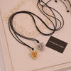 Wholesale Pine Cone And Flower Pendant Necklace With Adjustable Rope Original Design Zinc Alloy