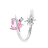 Wholesale Pink Love Opening Ring For Women Alloy With Micro Inlaid Zircon Heart Shaped Design