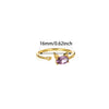 Wholesale Pink Zircon Geometric Copper Ring With Electroplating Unisex And Sweet Personality Open Design