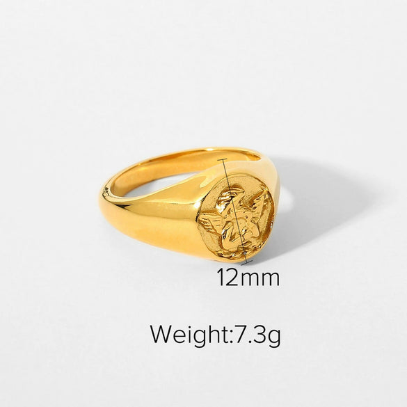 Wholesale Pink Zircon Ring In Ins Style Stainless Steel Geometric Shape Electroplating For Ladies