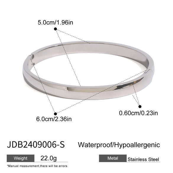 Wholesale Plain Ring Bracelet In Stainless Steel With Geometric Style Photosensitive Surface And Buckle Electroplated