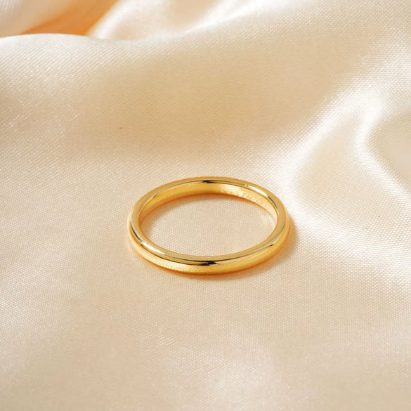 Wholesale Plain Ring Ultrafine Gold And Silver Twocolor Simple Copper Geometric Women's Ring With Electroplating