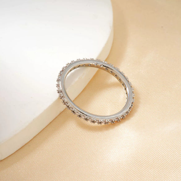 Wholesale Plain Ring Ultrafine Gold And Silver Twocolor Simple Copper Geometric Women's Ring With Electroplating