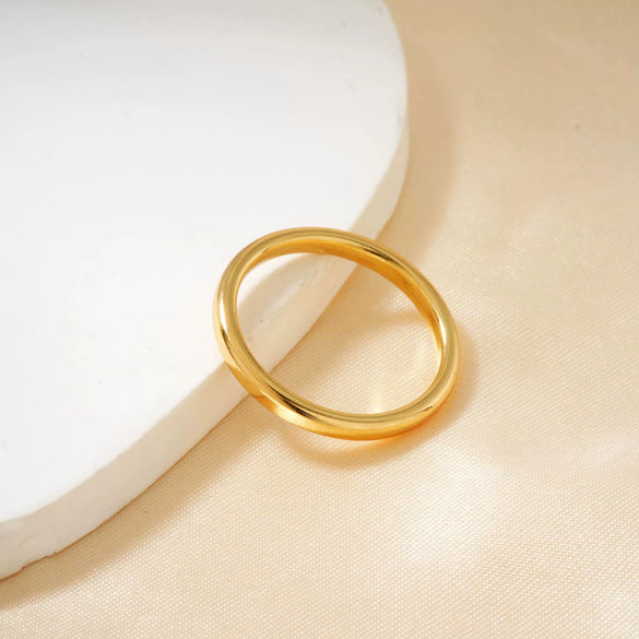 Wholesale Plain Ring Ultrafine Gold And Silver Twocolor Simple Copper Geometric Women's Ring With Electroplating