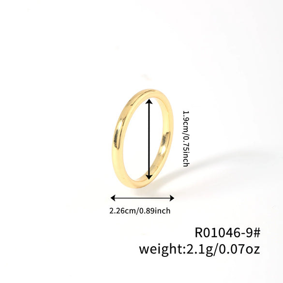 Wholesale Plain Ring Ultrafine Gold And Silver Twocolor Simple Copper Geometric Women's Ring With Electroplating