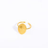 Wholesale Plant Flowers Style Geometric Titanium Steel Open Ring Electroplated With 18K Gold And Zircon Birthstone